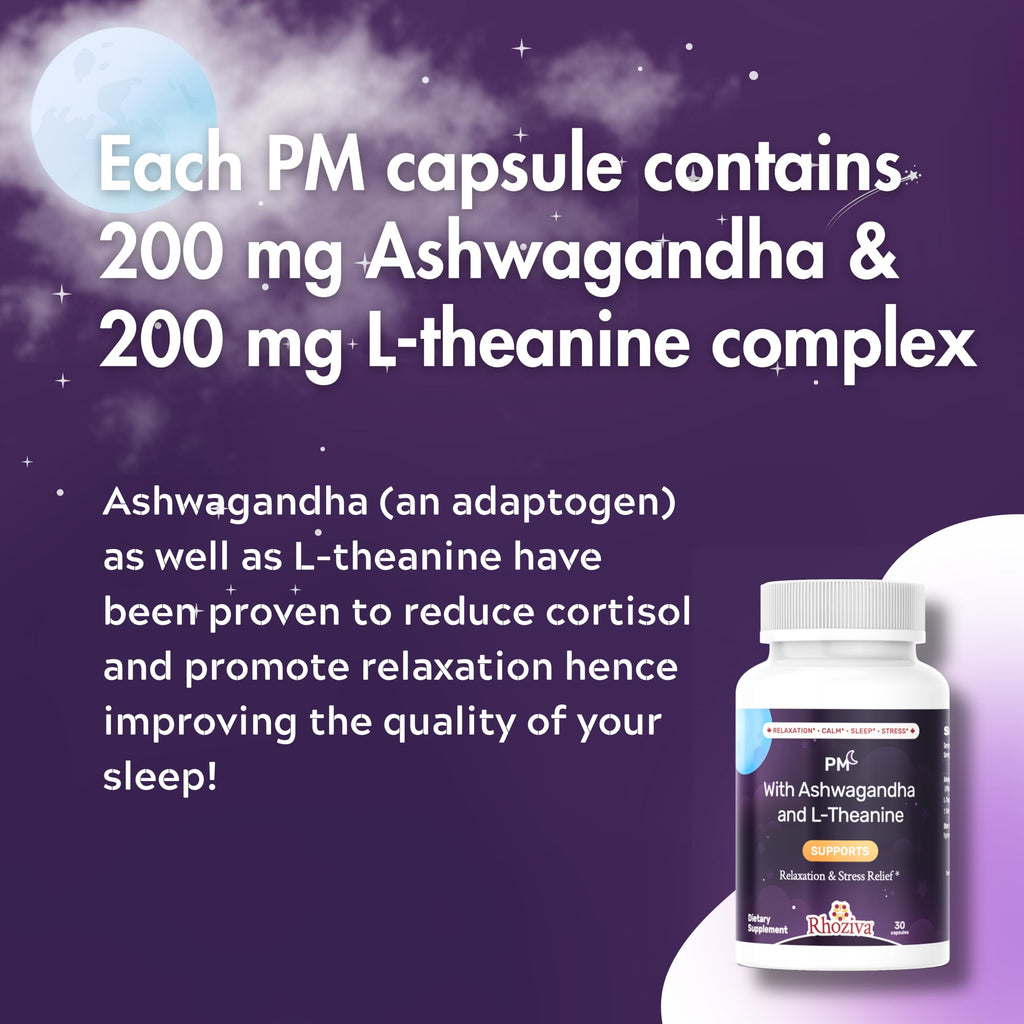 AM PM Multivitamin - Cortisol Supplements for Women and Men with L-Theanine, Ashwagandha - Rhodiola Rosea Supplement 200mg - Vitamin B Complex - Nootropics - Day and Night Vitamins for Women & Men
