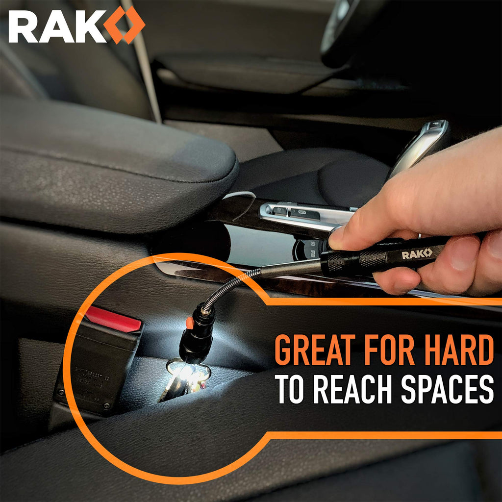 RAK Magnetic Pickup Tool Gifts for Men - Telescoping Magnet with LED Flashlight and 22 Inches Extendable Neck, Cool Gadgets Mechanic Tool, Holiday Gifts for Men, Dad, Husband, Grandpa, Handyman