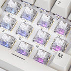 Mciepny Zhouwang White Shark Clicky Keyboard Switch,3pin Pre-Lubed Dustproof Key Switches Keyboard Clicker for 3D Prints and Mechanical Gaming Keyboard (108pcs)