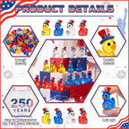 Skylety 96 Pcs 250th Anniversary Patriotic Resin Ducks USA 4th of July Independence Day Party Decor Luminous Duck Figure Garden Potted Miniature Cake Decor Craft Charms Collector Veteran Souvenir