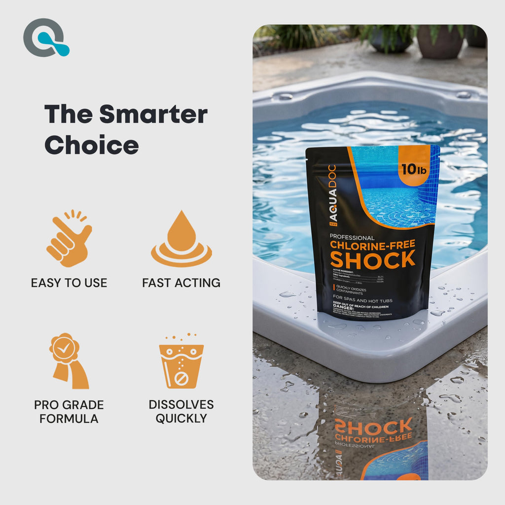 AquaDoc Non Chlorine Hot Tub Shock - 10 lb - Oxygen Based Spa Oxidizer to Support Bromine and Chlorine - Made in USA