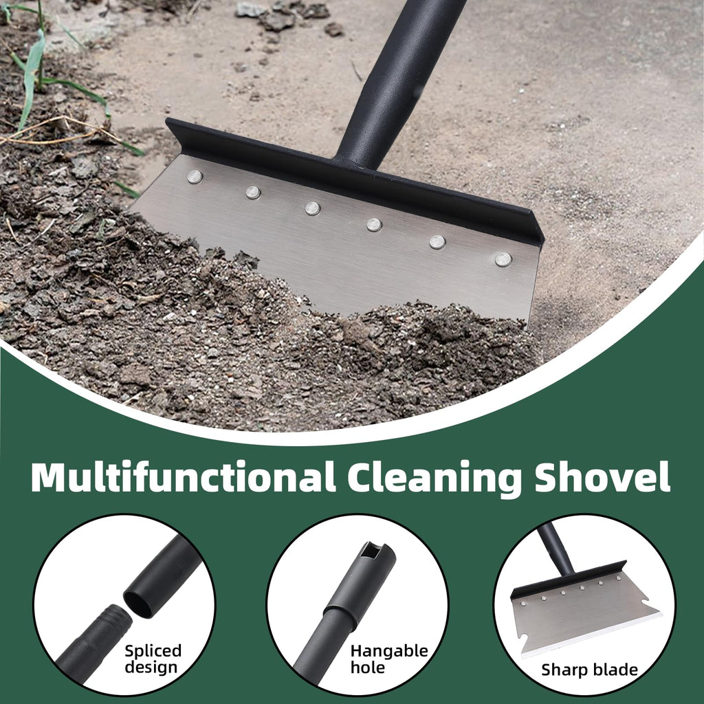 Garden Cleaning Shovel, Snow Shovel, Ice Scraper, 59 Inch Adjustable Handle Heavy Duty Garden Shovel Multifunctional Cleaning Shovel, for Lawn Edging, Scraping, Weed and Ice Removal