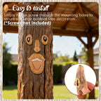 4 Pack Tree Faces Decor Outdoor, Tree Face Outdoor Statues Old Man Trees Hugger Yard Art Garden Decor, Funny Bark Ghost Statues for Halloween Easter Spring Decoration