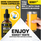HERBIFY Mullein Extract 2 oz Tincture for Respiratory Health, Mullein Leaf and Flowers Blend (Verbascum Densiflorum)