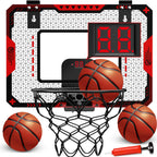 Mini Basketball Hoop for Kids, Over The Door Indoor Basketball Hoops, Red