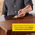 Minwax PolyShades Wood Stain + Polyurethane Finish – ½ Pint, Espresso, Satin, Black