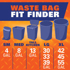 Hefty Ultra Strong 13 Gal Kitchen Trash Bags, Black, Clean Burst, 110ct