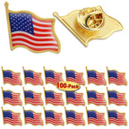 100/Pcs United States of American Flag Lapel Pins Bulk - USA US Veterans day Memorial Day Patriotic Party Decorations Gifts military pins Badge Buttons Souvenir