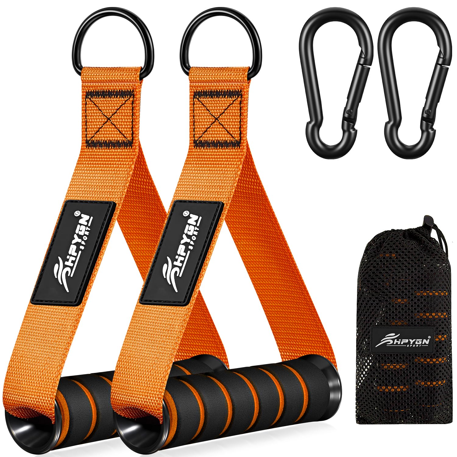 HPYGN Exercise Handles, Gym Replacement Handle Attachments for Cable Machine Pulleys, Resistance Band and Strength Trainer, Pull Down Workout Accessories, Home Gym Add On Equipment