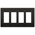ENERLITES Elite Series Screwless Decorator Wall Plate Child Safe Outlet Cover, Gloss Finish, Size 4-Gang 4.68" H x 8.30" L, Unbreakable Polycarbonate Thermoplastic, SI8834-BDB, Brushed Dark Bronze