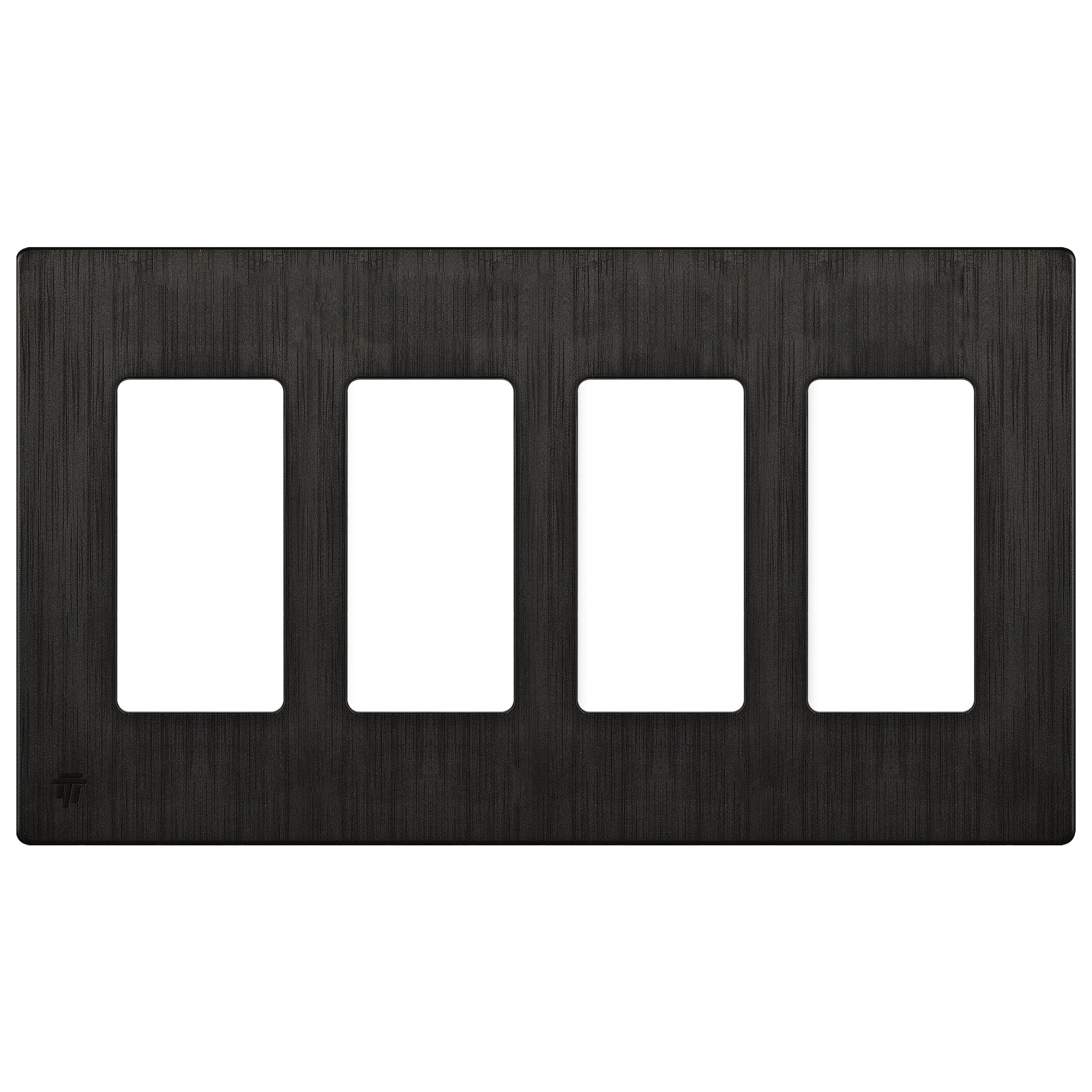 ENERLITES Elite Series Screwless Decorator Wall Plate Child Safe Outlet Cover, Gloss Finish, Size 4-Gang 4.68" H x 8.30" L, Unbreakable Polycarbonate Thermoplastic, SI8834-BDB, Brushed Dark Bronze