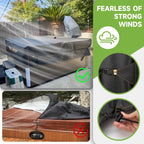 Enzeno Outdoor SPA Hot Tub Cover Waterproof Square 86 x 86 inch fit 84 x 84 or 83 x 83 or 82 x 82 or 7 ft x 7 ft 420D Heavy Duty Cub Hot Tub Lid Protectors Protective Cover Cap