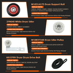 4392067 Dryer Repair Kit and W10837240 Dryer Idler Pulley Fit for Whirlpool Maytag Admiral Kenmore Dryer - Bravos Dryer parts and Duet Dryer Parts Compared to # 4392067VP 80047 587637 by Funmit