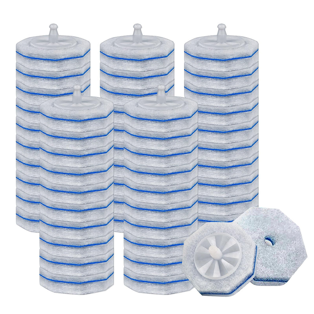50 Count Toilet Wand Refills for Clorox, Upgrade Scrubbing Fiber Cotton Brush Heads Compatible with Clorox Toilet Wand for Bathroom Efficient Cleaning