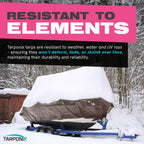 Tarponix Super Heavy-Duty Brown Tarp 6' x 20' – 16 Mil Thick, All-Weather Waterproof Cover with Reinforced Edges and Sturdy Grommets