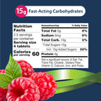TRUEplus Glucose Tablets, Chewable, Raspberry Flavor, 15g Fast-Acting Carbohydrates, Fat Free, Gluten Free, Boost Energy, 10 Count, 72 Tubes