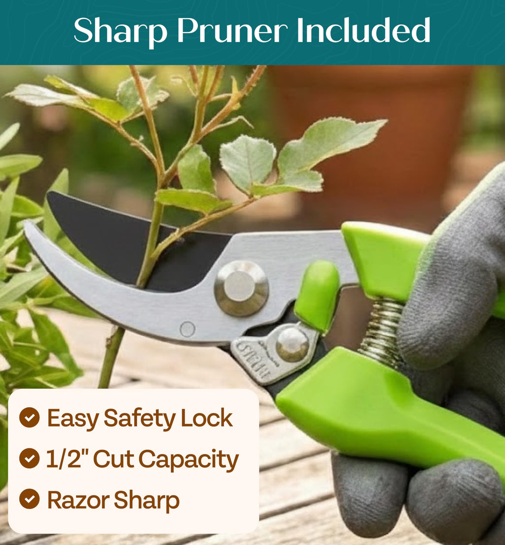Heavy Duty Gardening Tools - Gardening Gifts for Women, Men, Mom, Dad - Durable, Ergonomic Garden Tools Set (Green)