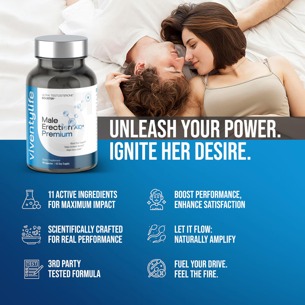 Testosterone Booster Supplement - Semen Volume Booster Supplement for Men, Fertility Supplement, Increase Load Size - 11 Active Ingredients - Horny Goat Weed, Tongkat Ali, L-Arginine - 90 Capsules