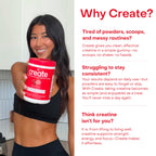 Create Creatine Monohydrate Gummies for Men & Women, Boost Focus, Strength, and Endurance, Anti-Melting Formula, Vegan, Gluten-Free, Non-GMO, 1.5g of Creatine per Gummy (Sour Cherry)