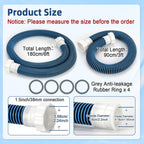 Conderyang 2 Pack 1 1/2 Pool Hose for Above Ground Pools 6ft&3ft Long Pool Pump Replacement Filter Hoses 1.5" EVA Swimming Pool Filter Hose for Filters Pumps, Saltwater Systems and Sand Filters (Blue)