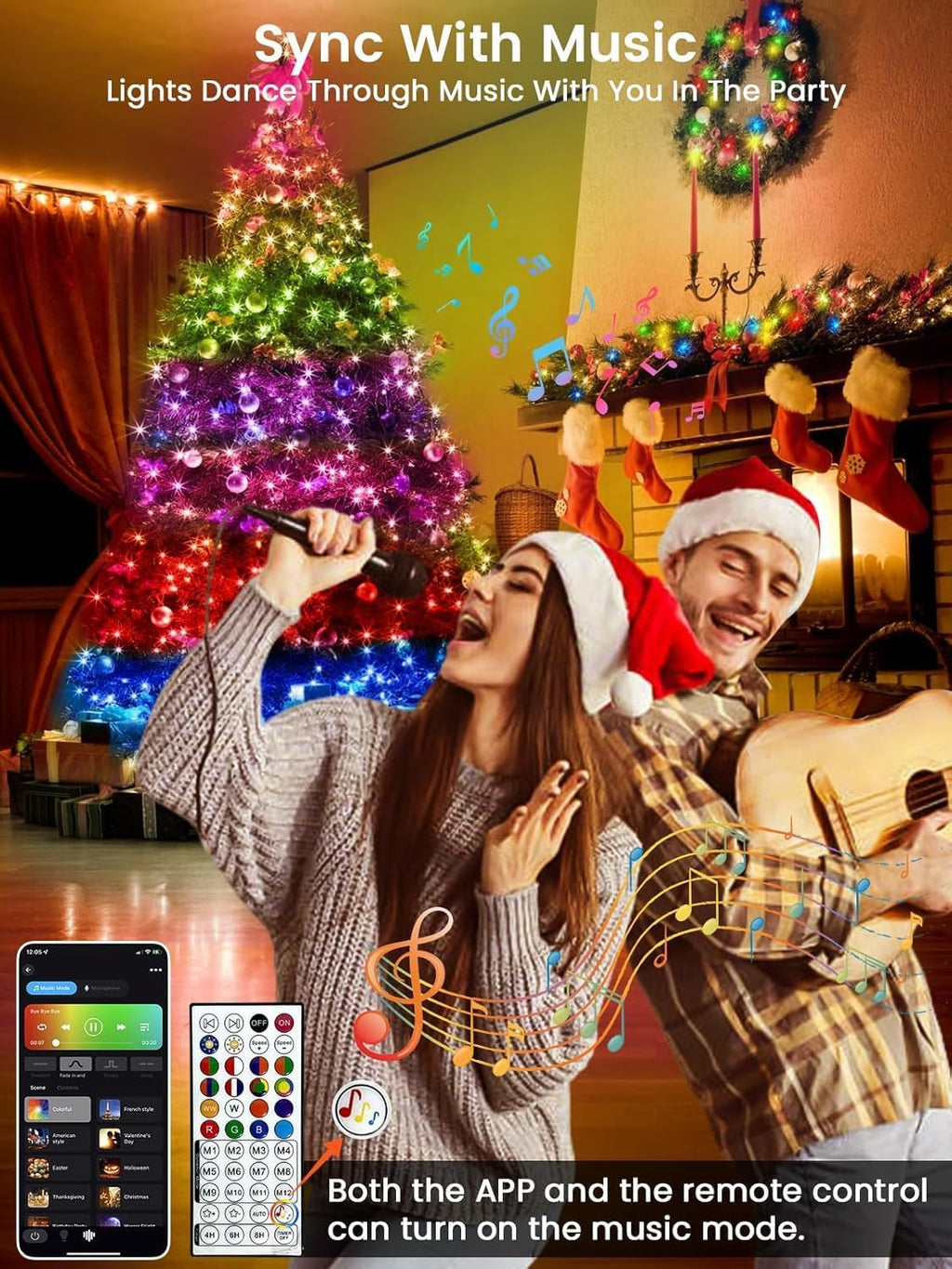 240LED Smart Color Changing String Lights 92FT Halloween Lights App Remote