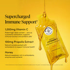 Propolis Liposomal Vitamin C by Beekeeper's Naturals, 1000mg Vitamin C, Propolis & Organic Honey, Supercharged Immune Support & Increased Bioavailibity for Max Absorption, 30 Ct