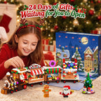 HOGOKIDS Advent Calendar 2026 Gingerbread Train Building Toy with LED Light