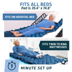 Lunderg Alternating Air Pressure Mattress Pad with Static Mode - Comfortable Bed Sore Prevention - Includes Waterproof Mattress Topper for Hospital Bed or Home & Quiet Pump - Recommended by Doctors