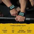 FITFIV Lifting Straps for Weightlifting, Lifting Wrist Straps for Gym Strength Training, Neoprene-padded Wrist Cushion - Men & Women