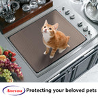 Stove Top Cover for Electric Stove- Range Covers for Electric Stove,Silicone XXL Dish Drying Mat, Glass Cooktop Covers, Flat RV Range top Mats (Coffee, 28"x20")