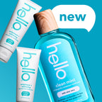 Hello Antiplaque Whitening Fluoride Free Toothpastes and Clean Mint Alcohol Free Mouthwash Bundle Pack, Whitening Toothpaste and Antigingivitis Gum Mouthwash Pack, No Alcohol for Zero Burning