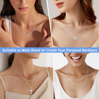 Jewlpire 925 Sterling Silver Chain Necklace for Women, 2MM Rope Chains Silver Chain for Women Classic & Sturdy Women's Chains Necklace, Silver Chain 26 Inch