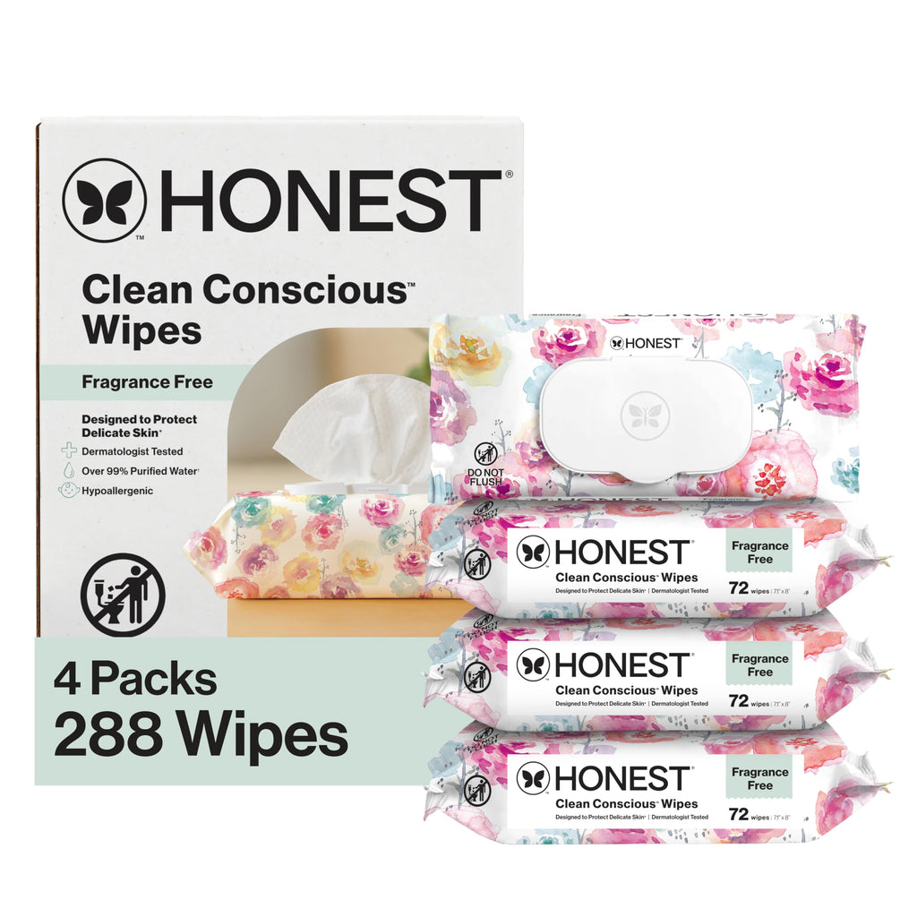 The Honest Company Multi-Use Baby Wipes, Rose Blossom, 288 Count