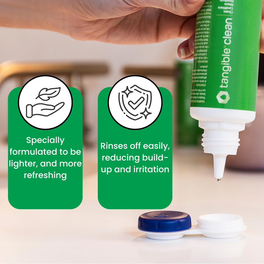 Tangible Clean Multi-Purpose Contact Lens Solution for Scleral and Gas Permeable Contact Lenses, with Lens Case, 12 Fl Oz