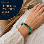 DAZCOLO Natural Gemstone Stretch Elastic Bracelet (Malachite)