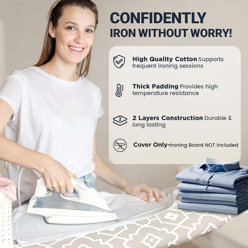 UniSimp Ironing Board Cover and Pad, Standard Size 15x54, Geometric
