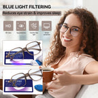 Dollger Blue Light Glasses for Women Oversized Anti BlueLight Blocking Cute Trendy Big Brown Frames Computer Screen Eyeglasses