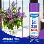 Sprayway Glass Cleaner Lavender Scent Foaming Aerosol Spray, 19oz, Ammonia-Free, Streakless, Fast-Acting | Cleans & Polishes Glass Surfaces | Removes Fingerprints, Dust, Dirt, 6 Count (Pack of 2)