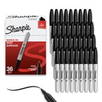 Sharpie Permanent Markers, Bulk Set, Fine Tip Markers, For Plastic, Metal, Wood, And More, Black, 36 Count