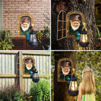 REYISO 10'' Garden Gnome Statue with Solar Lights :Outdoor Tree Decor