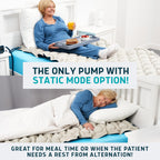 Lunderg Alternating Air Pressure Mattress Pad with Static Mode & Flocking - Comfortable Bed Sore Prevention - Includes Mattress Topper for Hospital Bed or Home & Quiet Pump - Recommended by Doctors
