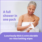 Medline ReadyBath LUXE Extra Thick Adult Bath Wipes, 192 Wipes (8 Wipes, 24 Packs), Scented, No Rinse Formula with Aloe, Shower Wipes for Sensitive Skin, Hypoallergenic Body Wash Wipes, 8 x 8 Inch