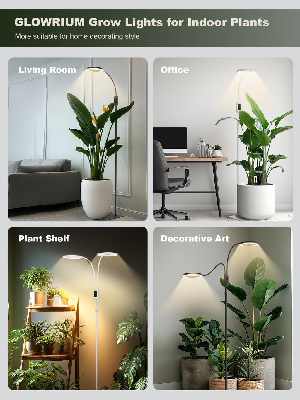 GLOWRIUM Smart Grow Lights for Indoor Plants,Plant Light with Bluetooth App