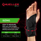 MUELLER Sports Medicine Green Fitted Wrist Brace for Men and Women, Wrist Pain Relief Support, Ideal for Carpal Tunnel, Tendonitis, Arthritis, Left Hand, Black, Small/Medium