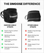 DMoose Ankle Strap for Cable Machine - One Size Fit with Premium Padding, Glute Kickback Ankle Strap, Ankle Cable Straps for Workout, Booty Workout, Leg Extension, Hip Abductors (All Pink - Single)