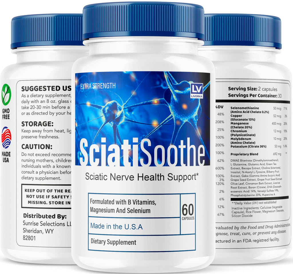 LIVORKA (5 Pack Sciatisoothe - Sciatisoothe Vitamins, Sciatisooth, Sciati Soothe Supplement, Sciati Soothe Capsules, Sciatic Sooth, 300 Capsules for 5 Months