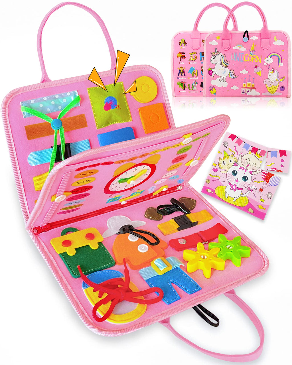 Board Toys for Toddler Girls & Boys Birthday Gifts, Sensory Toys for Toddlers, Educational Travel Toy, Preschool Activities for Learning Fine Motor Skills