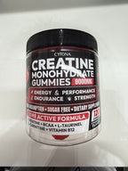 Creatine Monohydrate Gummies 9000mg for Men & Women, Creatine Gummies Pre Workout Creatine Chews for Muscle Growth, Strength & Energy, with L-Taurine, Sugar Free, Vegan, 2 Pack, Strawberry Flavor
