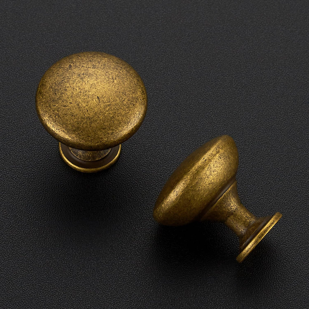 Ravinte 5 Pack Antique Brass Round Zinc Cabinet Knobs for Kitchen Bathroom Closet Dresser Cabinets