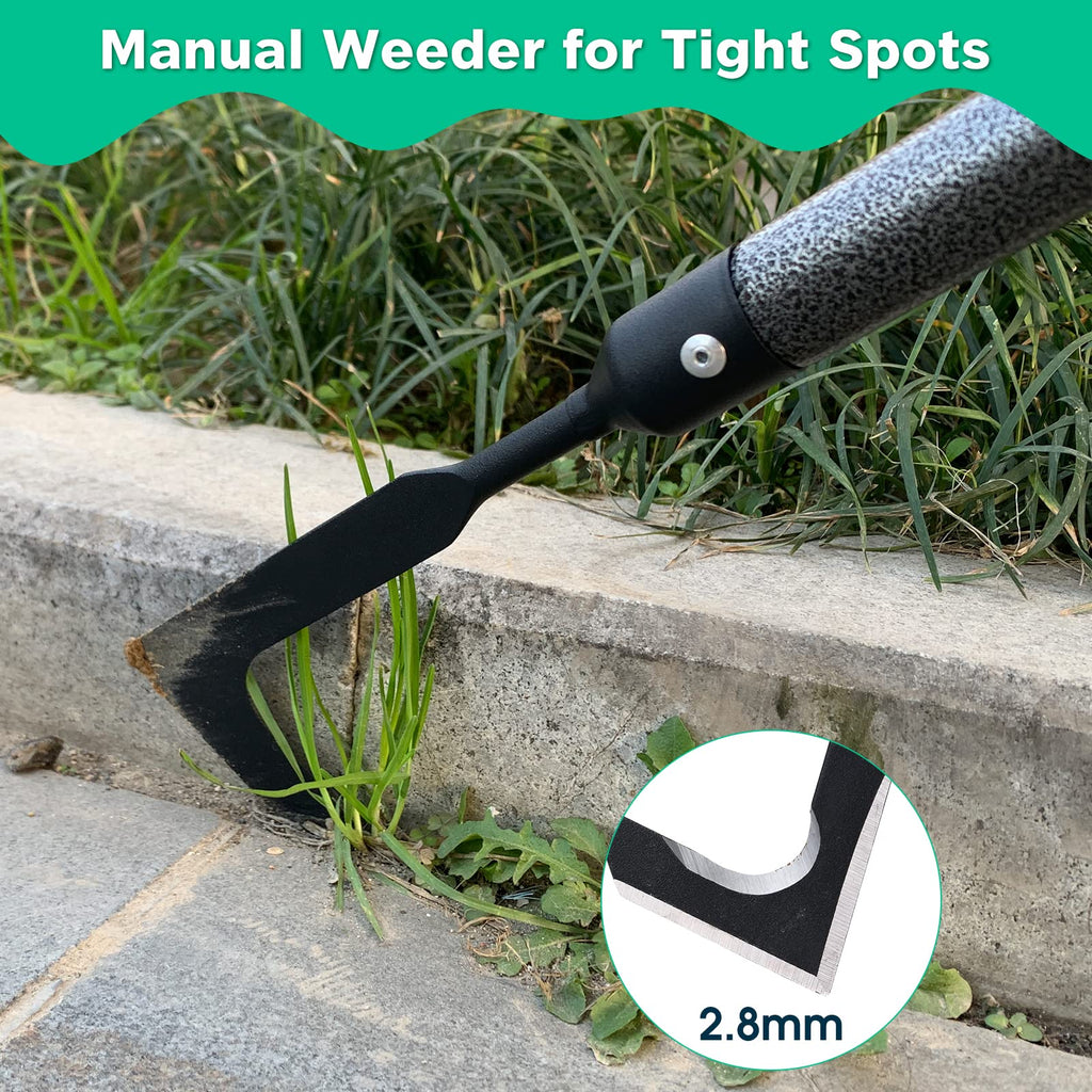 Lilyvane Crack Weeder for Crevice Weeds Weeding: 59” Long Handle, Heavy Duty Carbon Steel Weed Puller for Sidewalk Paver Deck Boards Weed Removal